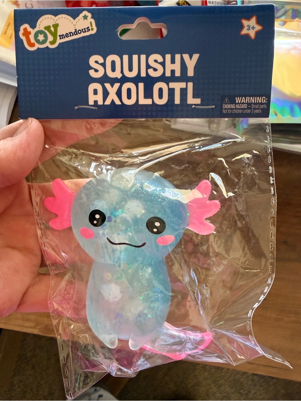 Toy-Mendous- Squishy Axolotl- Glitter/Textured Squish- VIRAL!